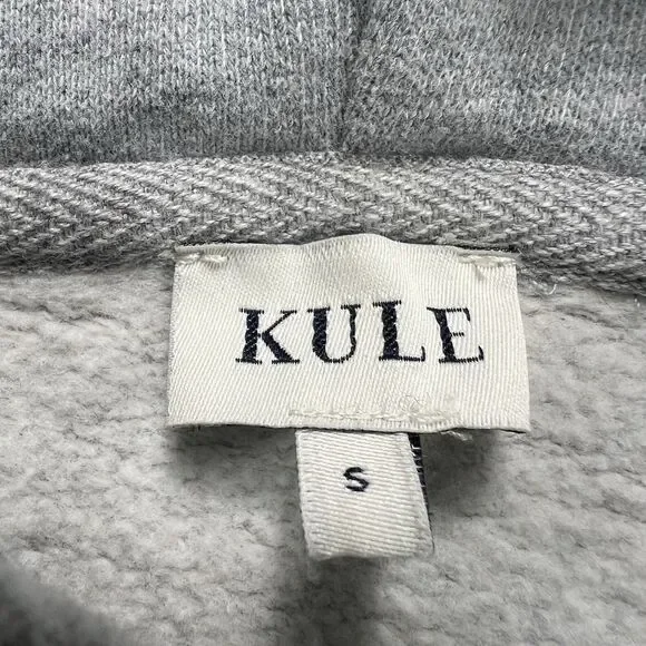 KULE Crosby Hoodie Womens S Gray Cropped Cozy Streetwear Minimalist Coastal Prep - Picture 5 of 11